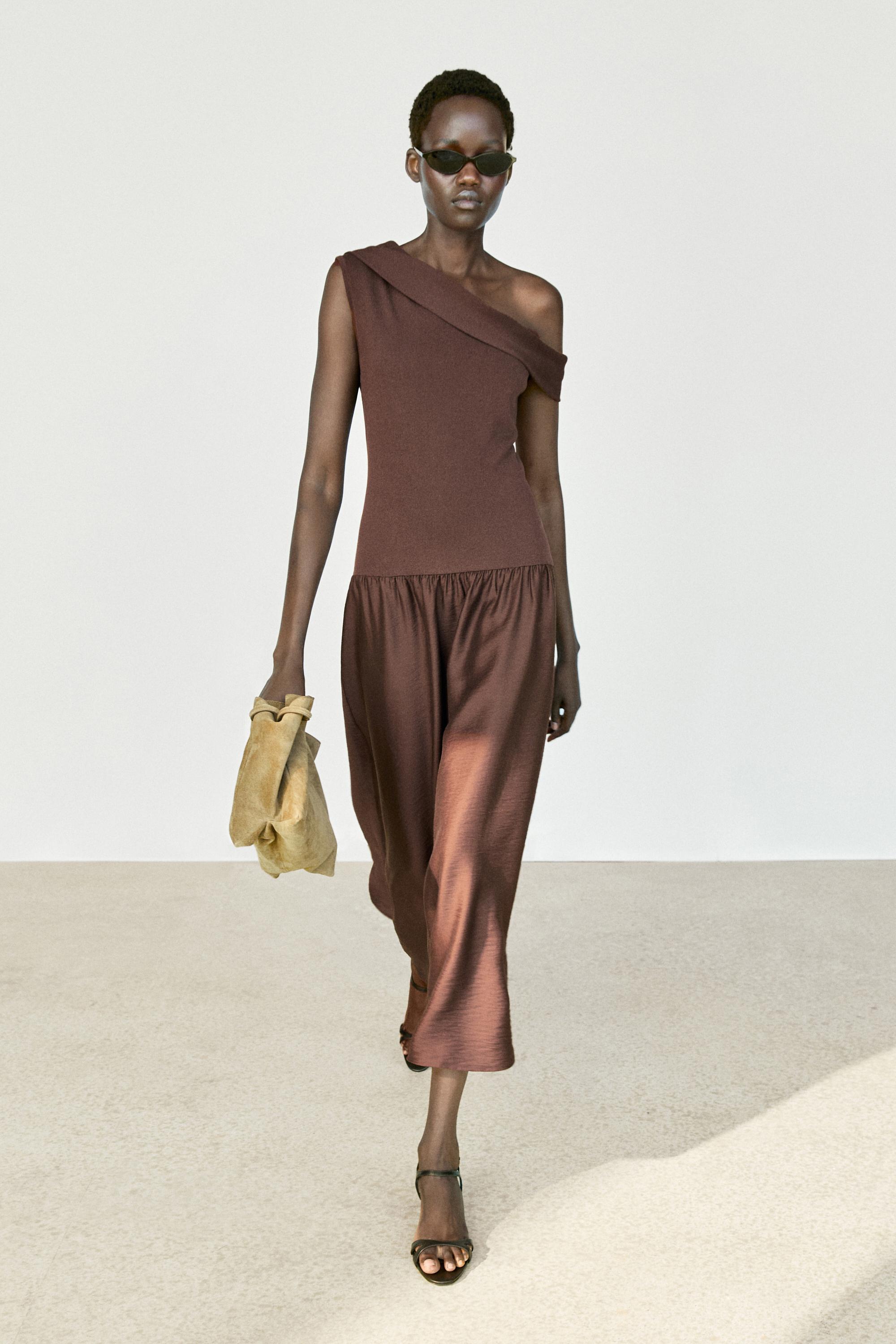 One-shoulder midi dress